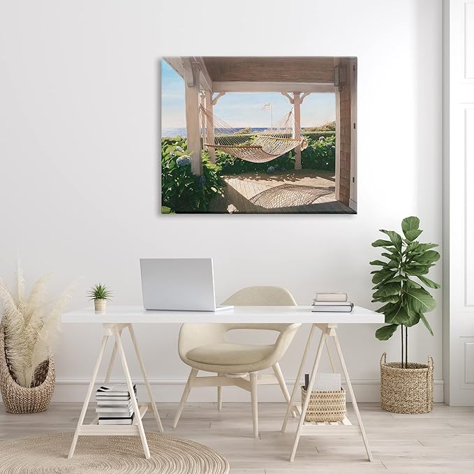 Stupell Industries Tranquil Hammock Warm Sunlit Porch Rural Garden Canvas Wall Art, Design By Tom Mielko