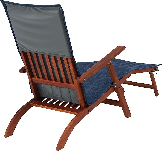 Classic Accessories Montlake Water-Resistant 69 Inch Patio Steamer Chaise Slipcover, Heather Indigo, Patio Furniture Covers