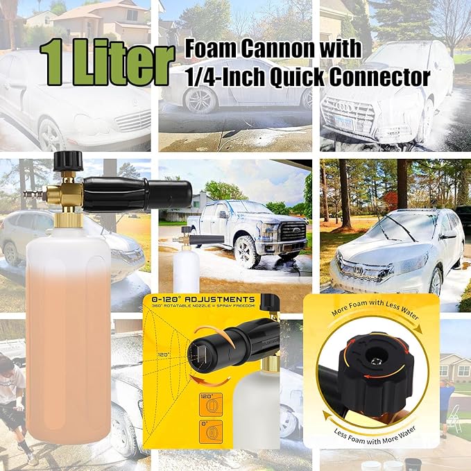 Wall Mounted Pressure Washer 5500 PSI Retractable Pressure Washer with 100ft Auto-Retract Hose, 5 Nozzles and 1L Foam Cannon, Electric Power Washer for Home, Car, Hose Reel, Silver