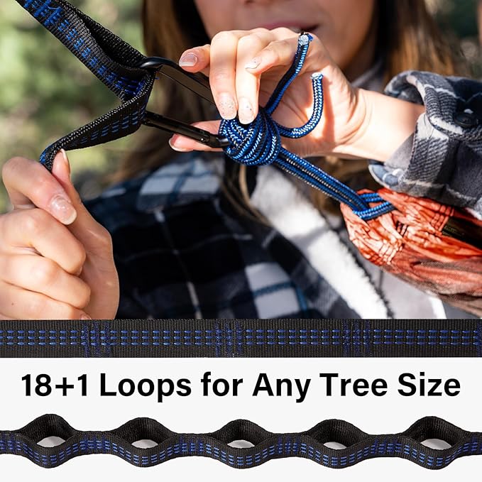 Kootek Camping Hammock, Portable Hammocks with Tree Straps & Attached Carry Bag, Camping Essentials Gear, Perfect for Outside Indoor Hiking Beach Backpack Travel