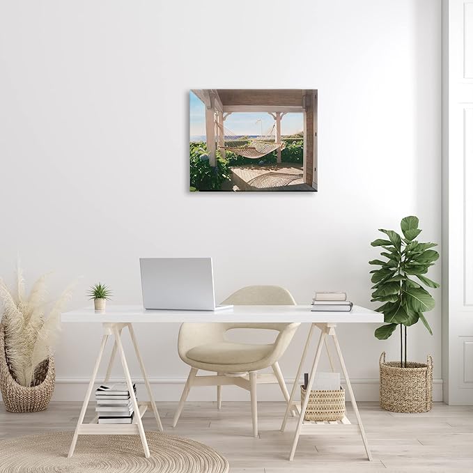 Stupell Industries Tranquil Hammock Warm Sunlit Porch Rural Garden Canvas Wall Art, Design By Tom Mielko