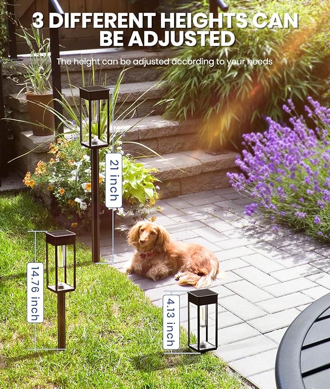 NEWMESSI Solar Pathway Lights Outdoor, 6 Pack Solar Garden Lights Waterproof Bright LED Path Lights Solar Powered for Outside Yard Patio Lawn Walkway Driveway Decor Landscape Lighting (Cool White)