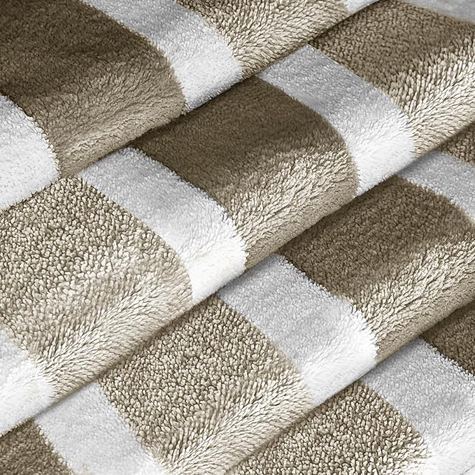 Lounge Chaise Chair Towel Cover, Pack of 2,Ultra Plush & Absorbent Micro Fleece Towel Cover for Pool,Beach,Outdoor(Garden,Courtyard) | Faster Drying,Non-Slip, 2 Side Pockets | 85" x 30"-Brown