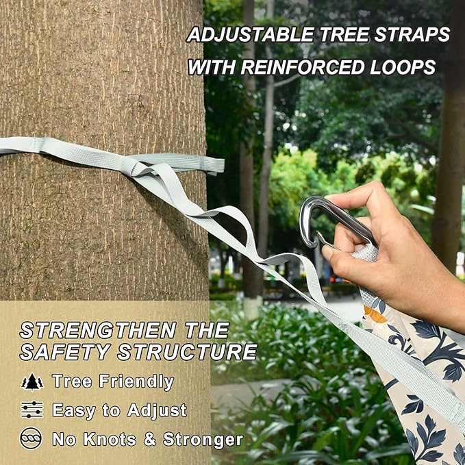 Camping Hammock Outdoor Hammocks for Outside Marigold Flowers Beach Trees Portable Lightweight with Pockets Tree Straps Indoor