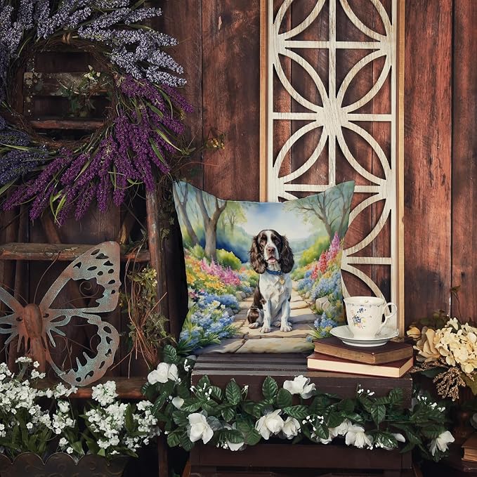 Caroline's Treasures English Springer Spaniel Spring Path Throw Pillow (Pack of 2)
