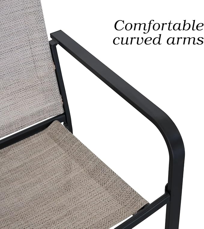 Patio Dining Set,Including 60"x 38" Steel Slat Dining Table and 6 Stackable Patio Chairs,Outdoor Furniture Set with 1.6" Umbrella Hole for All Weather