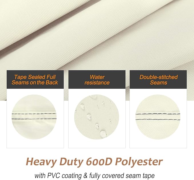 NettyPro Patio Chair Covers for Outdoor Furniture 4 Pack, Waterproof Heavy Duty Lawn Patio Furniture Cover Deep Seat Dining Chair Covers, 30W x 33D x 34H inches, Beige