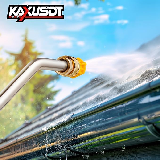 24FT Telescoping Pressure Washer Extension Wand, 𝟐𝟎𝟐𝟔 𝐔𝐩𝐠𝐫𝐚𝐝𝐞𝐝 High Power Washer Wand Extension Pole with Support Belt & 3 Wand, 7 Spray Nozzle Tips, 4000PSI, Gutter Cleaning Tools