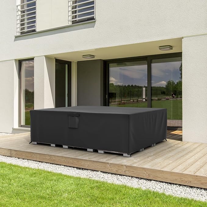 MR.COVER Outdoor Furniture Cover Waterproof, Rectangular Patio Sifa Cover, Summer UV Resistant & Winter Snow Proof 600D Heavy Duty Outdoor Table and Chair Protection Size 98L x 78W x 28H inch