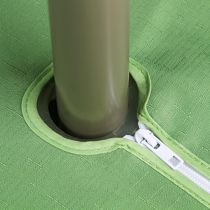 Outdoor Tablecloth Wrinkle-Free Stain Resistant Waterproof Polyester Fabric Table Cover with Zipper Umbrella Hole for Picnic/Party/Dinner/Patio Garden(70inch Round,Zippered,Olive Green)