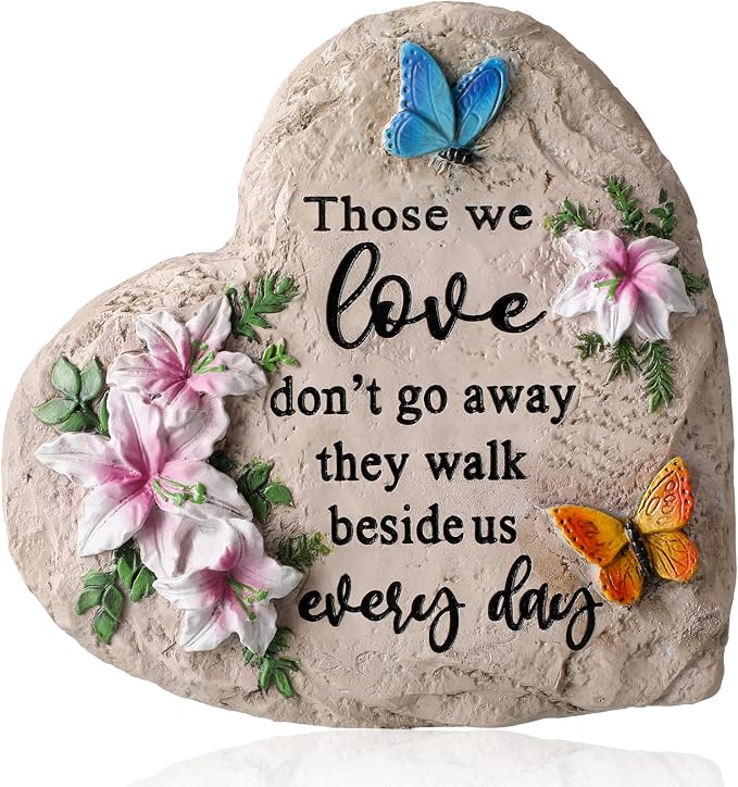 Jetec 6 Inch Memorial Garden Stone Sympathy Gift for Loss of Loved One Stepping Stones for Garden Decor Those We Love Don't Go Away Memorial Bereavement Condolence Gifts for Outdoors