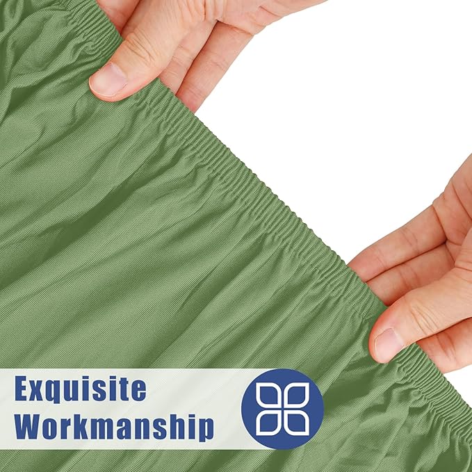 Moosfor Spandex 5 Foot Rectangle Table Cloth 2 Pack, Elastic Fitted Tablecloths for Picnic, Stretch Washable Patio Table Cover for Outdoor, Camping, Banquet and Parties(Sage Green, 30"x60")