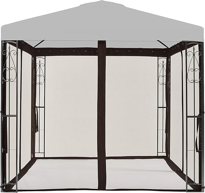 APEX GARDEN Universal 8' x 8' Gazebo Replacement Mosquito Netting (Mosquito Net Only - Brown)