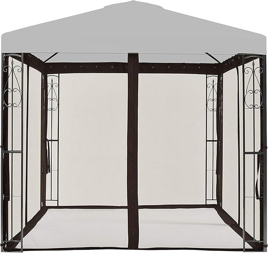 APEX GARDEN Universal 8' x 8' Gazebo Replacement Mosquito Netting (Mosquito Net Only - Brown)