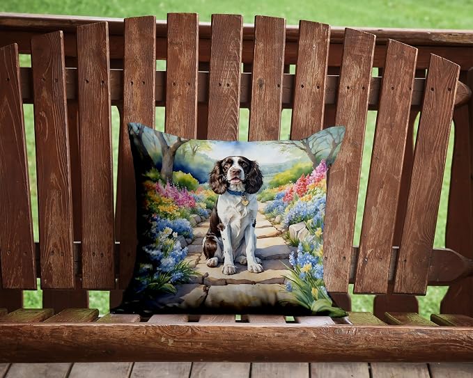 Caroline's Treasures English Springer Spaniel Spring Path Throw Pillow (Pack of 2)