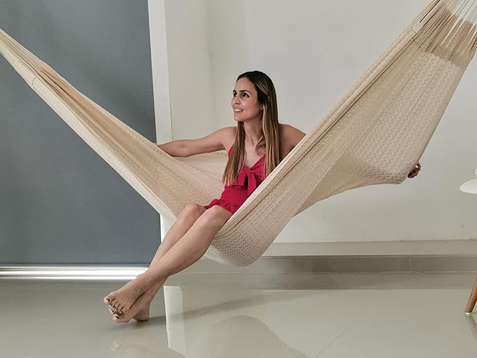 Traditional Mayan Hammock - Fresh Cotton Fabric Hammock (Medium)