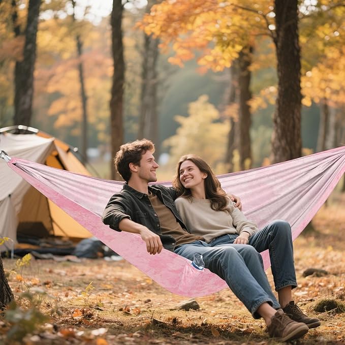 Vintage Solid Color Grain Pink 330lb Capacity Hammocks Portable Hammock for Outside Camping Essentials Base para hamaca