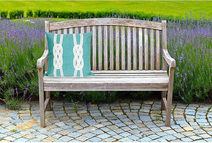 Liora Manne Visions II Double Knot Indoor/Outdoor Pillow, 20" X 20" Square, Blue