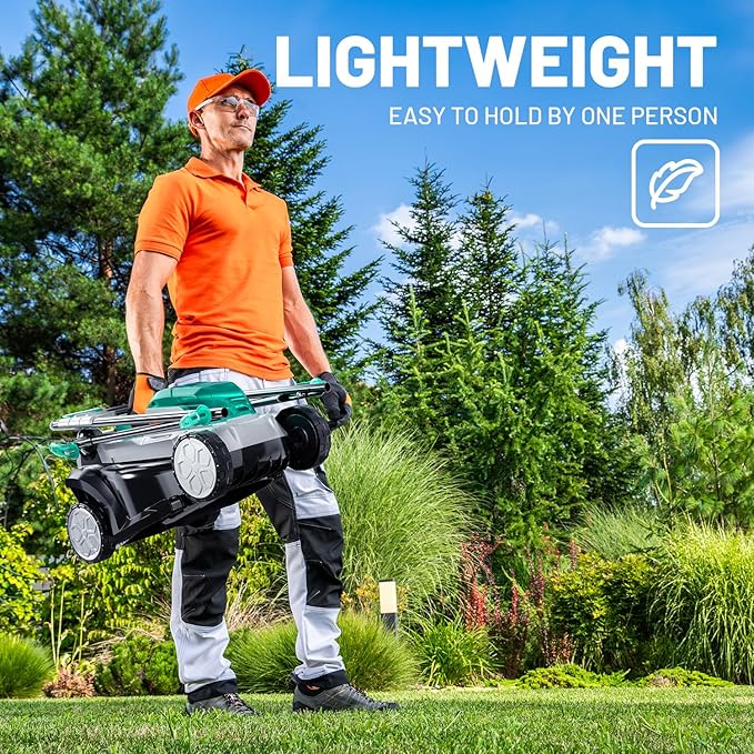 Litheli 13.1inch Electric Lawn Mower Cordless,Grass Cutter Machine for 1600 Sq.Ft.Lawnmower with Brushless Motor, 8 Gallon Capacity, Cutting Height from 1 to 2.5 in, Includes 1X4.0 Ah Battery