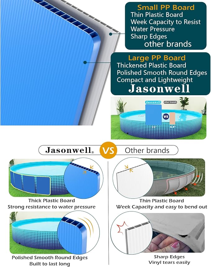 Jasonwell Foldable Dog Kiddie Pool - Hard Plastic Kids Paddling Pool Toddler Baby Swimming Pools for Backyard Collapsible Whelping Box Pet Doggie Cats Wading Pools Bathtub for Puppy Large Dogs 79In,G