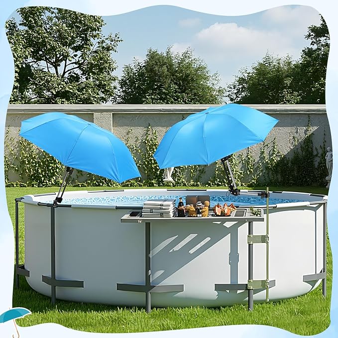 Gilprop 4 Pack Beach Umbrella with Clamp 38.6'' Adjustable Umbrellas for Chair Portable Folding Sun Shade for Pool Outdoor Camping Patio Golf Carts