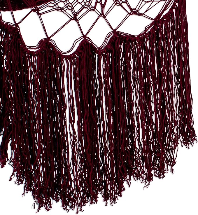 Novica Handmade Sea Breezes in Bordeaux Cotton Hammock Swing