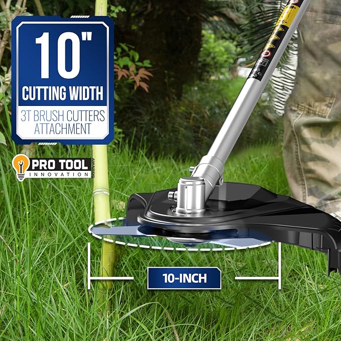 Wild Badger Power Upgraded 40V Cordless String Trimmer & Edger, 4-in-1 Multi-Tool Kit with Hedge Trimmer, Brush Cutter & Pole Saw, Attachment Capable Weed Wacker, 2 * 20V 4.0Ah Batteries & Charger