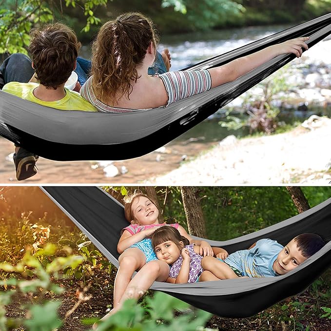 NOBRIM Parachute Portable Hammock Lightweight Camping Hammock Double Nylon Hammock with 2 Tree Straps Swing for Backpacking Outdoor