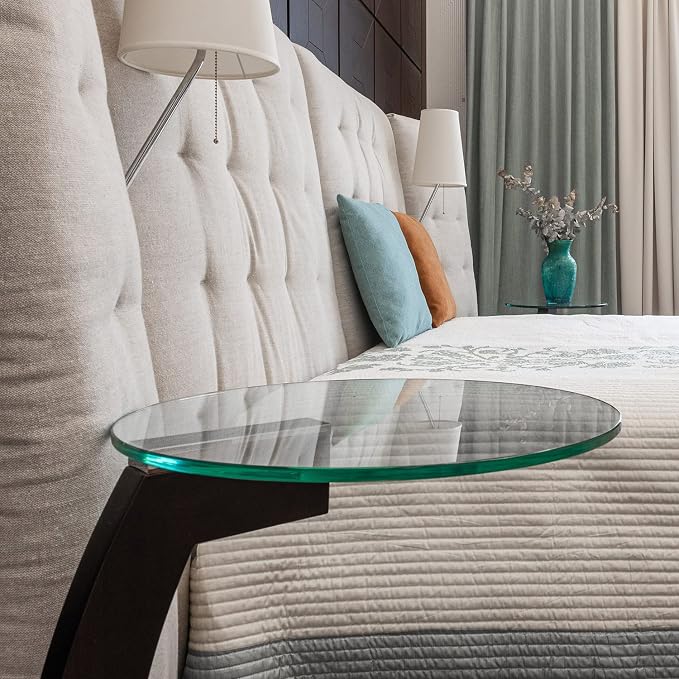 18 Inch Round Tempered Glass Table Top Flat Polished Edge 1/2” Thick Round Glass Table Top Heavy Duty, Dining, Coffee, and Office Tables by Fab Glass and Mirror