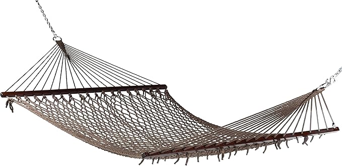 Caribbean Rope Hammock - 55 Inch - Soft-Spun Polyester (Mocha)