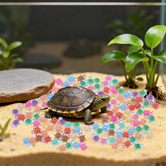 300 Pcs Glow in the Dark Mini Resin Turtles Tiny Luminous Sea Turtle Figures Small Ocean Animals for Fairy Garden Micro Landscaping Dollhouse Home Decor Crafts