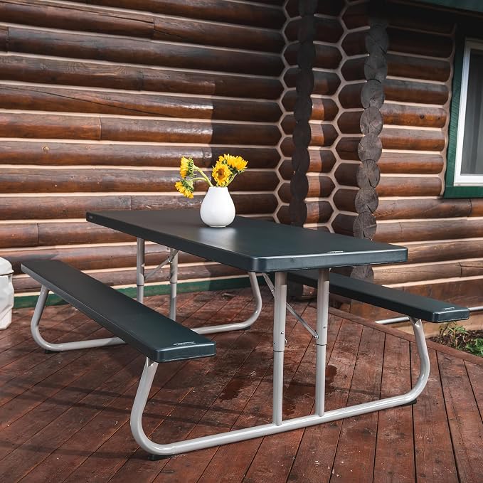 Lifetime 22123 Folding Picnic Table, 6 Feet, Hunter Green