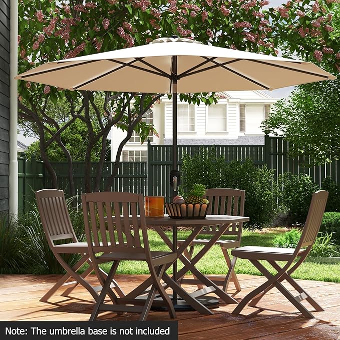 Giantex 9ft Patio Umbrella Outdoor, Market Table Umbrella w/Push Button Tilt and Crank, 180G Polyester Fabric and Sturdy Ribs, Sun Canopy Umbrellas for Patio Garden Beach Deck Pool