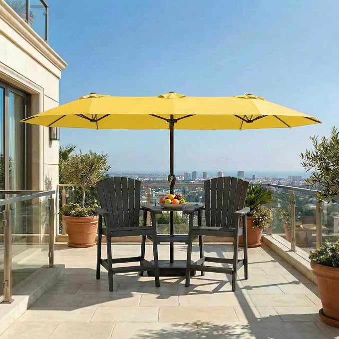 15FT Large Patio Umbrella with Base Included