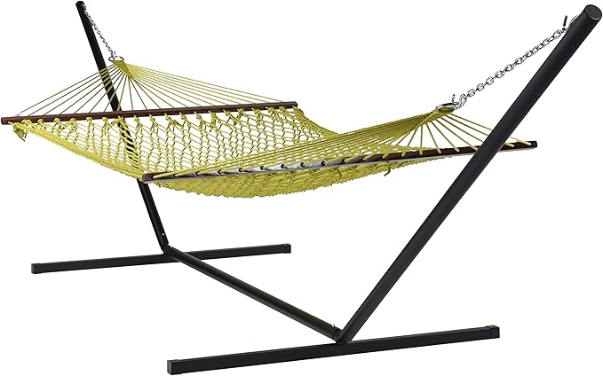 Rope Hammock and Tri Beam Stand (Olive Hammock and Black Stand)