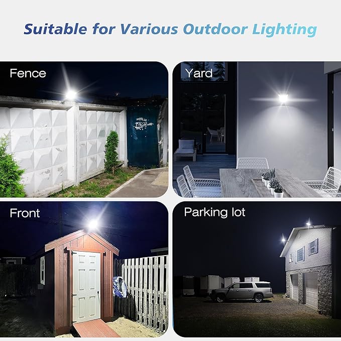 OKPRO Solar Lights Outdoor, Wide Angle Solar Street Light, 6500K Solar Flood Lights with Outdoor Motion Sensor,IP66 Waterproof, Solar Security Lights for Courtyards, Gardens, Yard 2Pack
