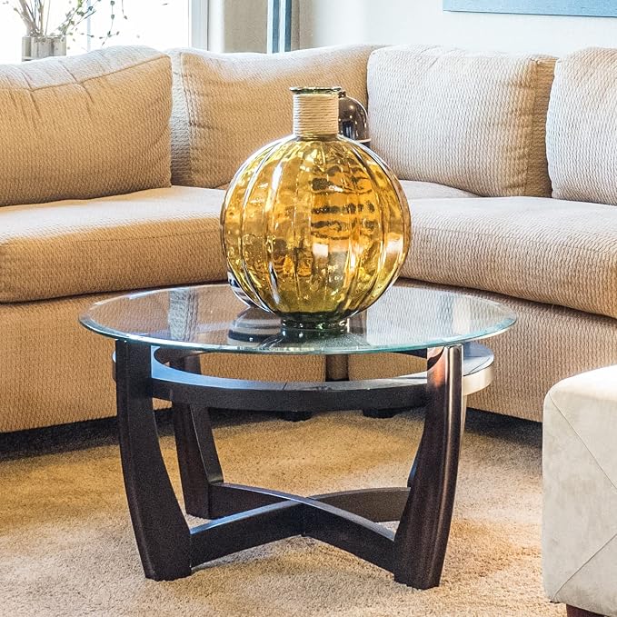 23" Inch Round Glass Table Top 1/2" Thick Tempered Beveled Edge by Fab Glass and Mirror