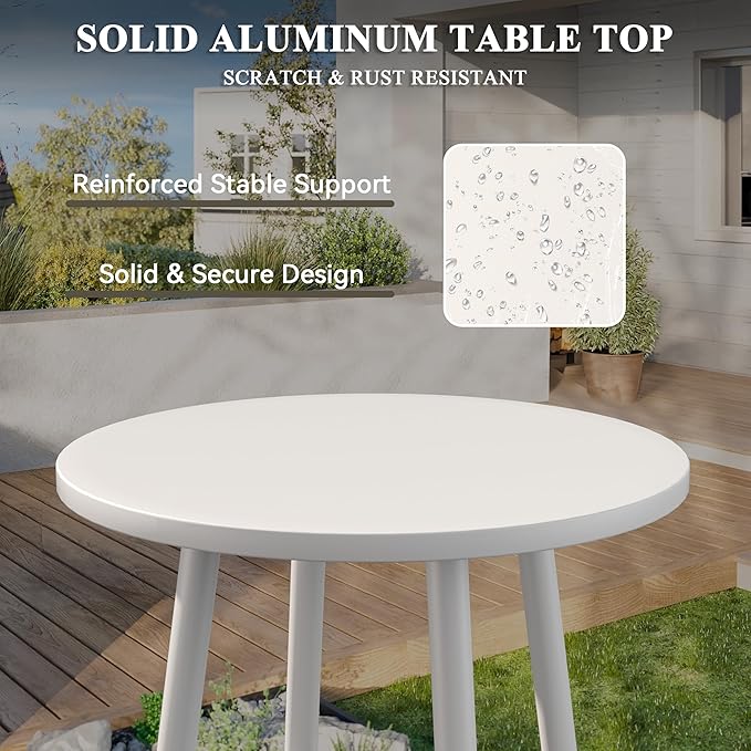 3-Piece Aluminum Patio Furniture Set, Spacious Deep Seating Chairs with 6-Inch Thick Cushions and Coffee Table, All-Weather Rust-Resistant Outdoor Seating for Backyard, Deck, Porch, Balcony