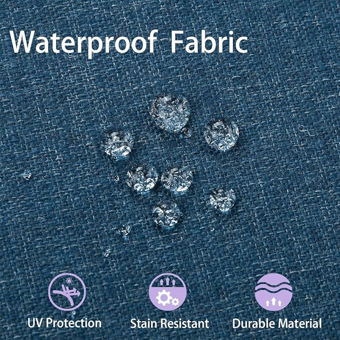 FUNHOME Outdoor Cushion Covers 24 x 24 x 4 inch,Set of 2,Non-Slip Grips Bottom,Replacement Cushion Covers for Garden Patio Furniture Couch Chair,Fade-Resistant Slipcover Only,No Insert(Denim Blue)