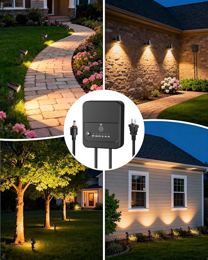 ZZXX All-in-One Low Voltage Landscape Lighting Kit, 8-Pack LED Landscape Lights with Transformer 65FT Wire and Connectors, 2700K Waterproof Landscape Spot Lights for Garden Yard House Tree