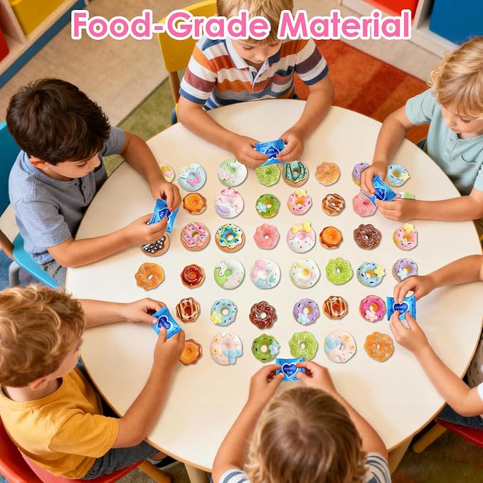 Mini Glow In The Dark Animal Resin Models, Resin Animals Mystery Bags, Individually Wrapped Blind Bags Tiny Animal Figurines, Collectible Mini Animals For Fairy Garden, DIY Crafts (50, Doughnut)