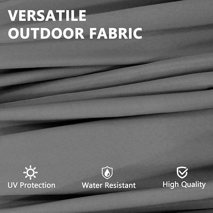 13Ft Large Patio Umbrella with Base Outdoor Double-Sided Market Extra Large Table Umbrella Easy Crank for Yard, Poolside, Deck-Gray
