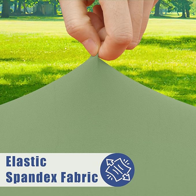 Moosfor Spandex 5 Foot Rectangle Table Cloth 2 Pack, Elastic Fitted Tablecloths for Picnic, Stretch Washable Patio Table Cover for Outdoor, Camping, Banquet and Parties(Sage Green, 30"x60")