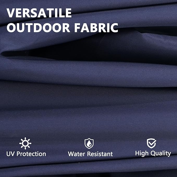 13Ft Large Patio Umbrella Outdoor Double-Sided Market Umbrella w/Easy Crank for Yard, Poolside, Deck, Navy Blue