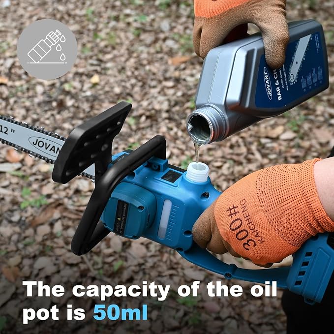 12 Inch Electric Pole Saws for Tree Trimming, 2-in-1 Cordless Pole Saw with 2 x 4.0Ah Battery Powered Chainsaw Lightweight with Shoulder Strap for Thicker Wood Cutting Pruning
