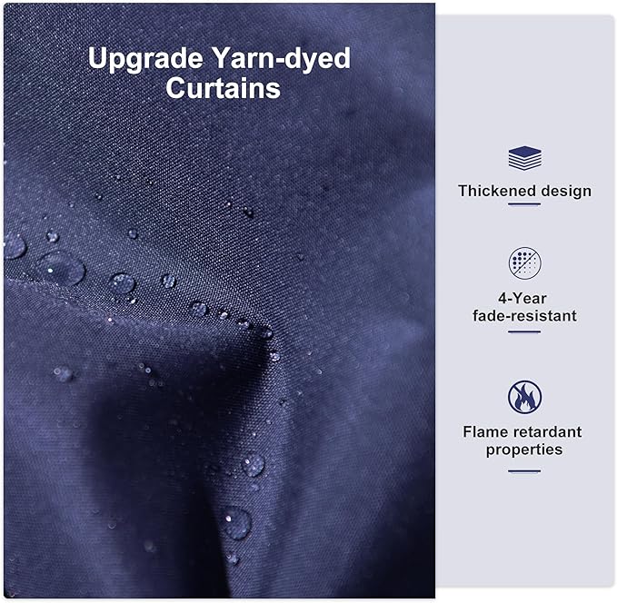 PURPLE LEAF 14' X 24' Outdoor Hardtop Gazebo Patio Wide Aluminum Frame Metal Double Roof with Heavy Duty Netting and Curtains for Permanent Hard Top Pavilion Screen, Navy Blue