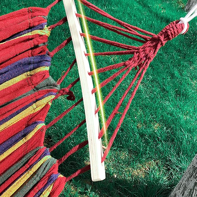 Double Hammocks for Camping, Portable Parachute Hammock for Outdoor Hiking Travel Backpacking, Hammocks Swing for Backyard & Garden,Red,280x80cm