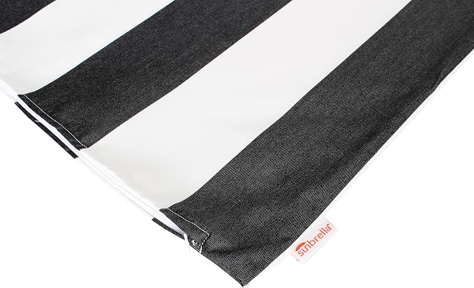 Outdoor/Indoor Sunbrella Throw Pillow Cover Only Square Set of 2 Pieces 18 inch x 18 inch Cabana Classic Stripe - Insert Not Included, Black/White