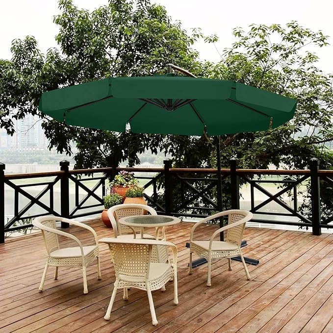 ABCCANOPY 9FT Cantilever Patio Umbrella with base included (Green)