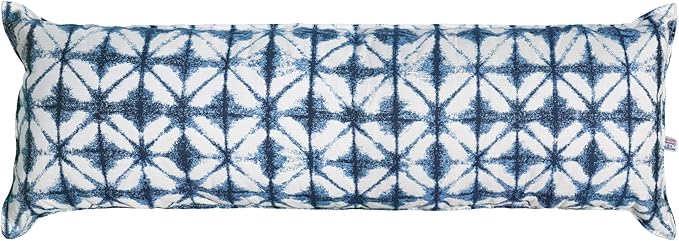 Hatteras Hammocks Midori Indigo Long Hammock Pillow, Sunbrella Fabric, Hook & Loop Fasteners, Extra Wide Size, Handcrafted in The USA